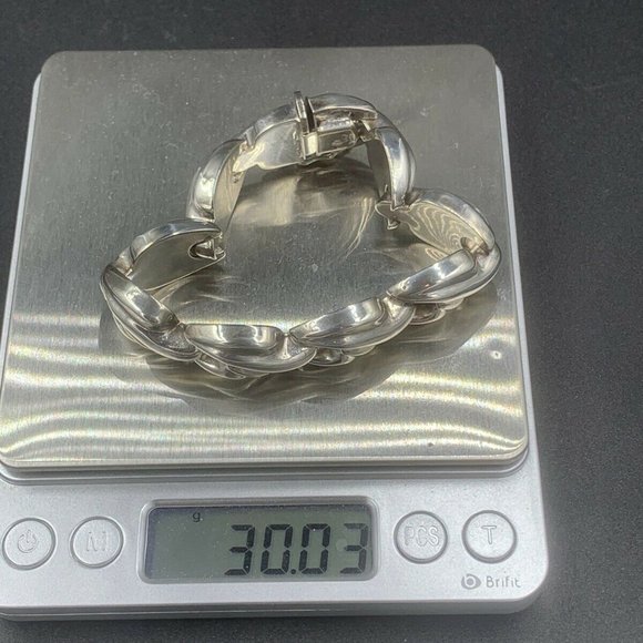 Sterling Large Link Bracelet 30.03g 925 Italy - Picture 7 of 7